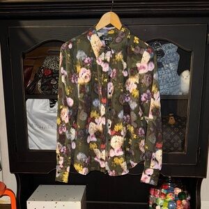 🫒🌸🍦🌟Nicole Miller Multicolor Floral Shirt